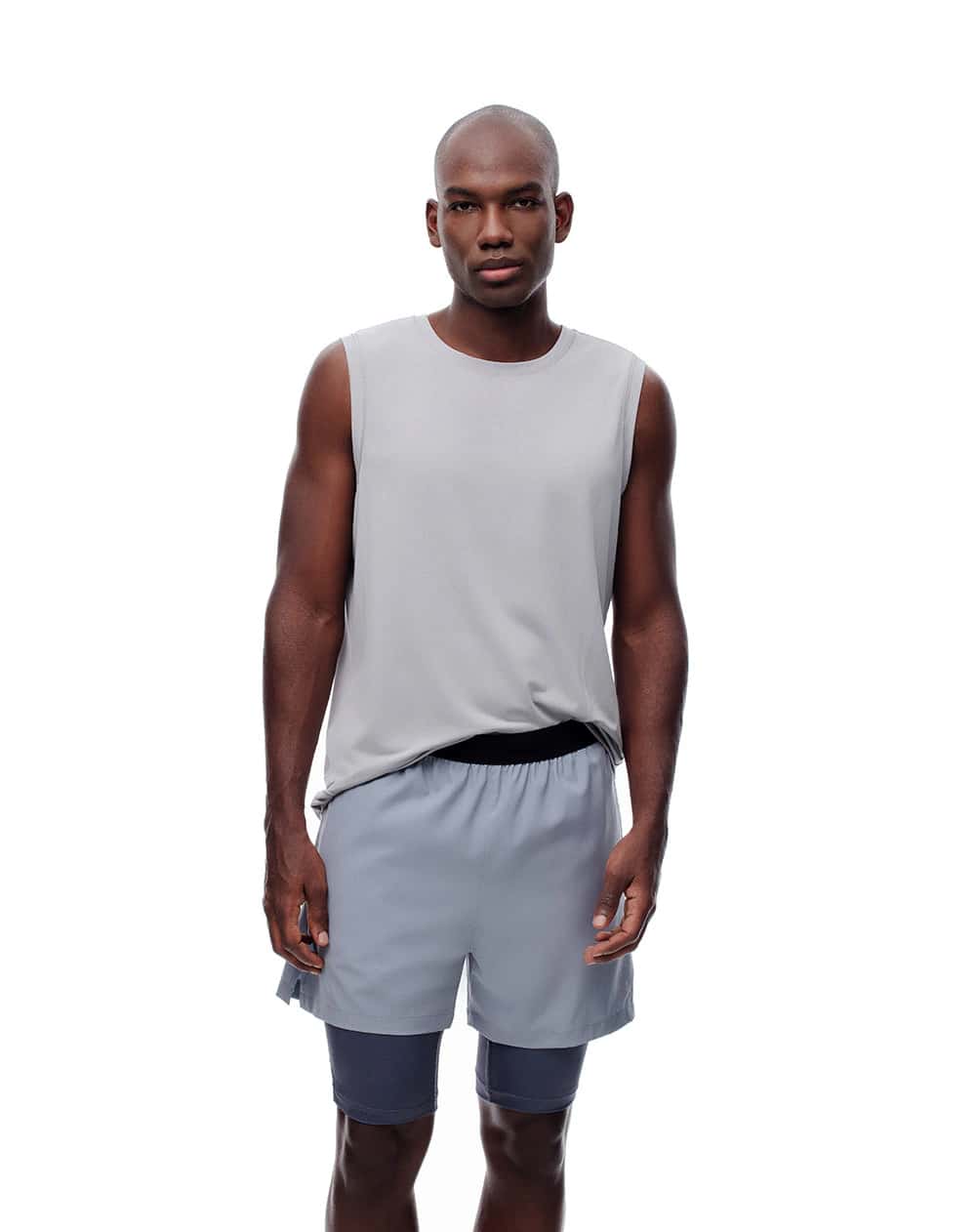 Pantaloneta deportiva ciclista interno gris hombre