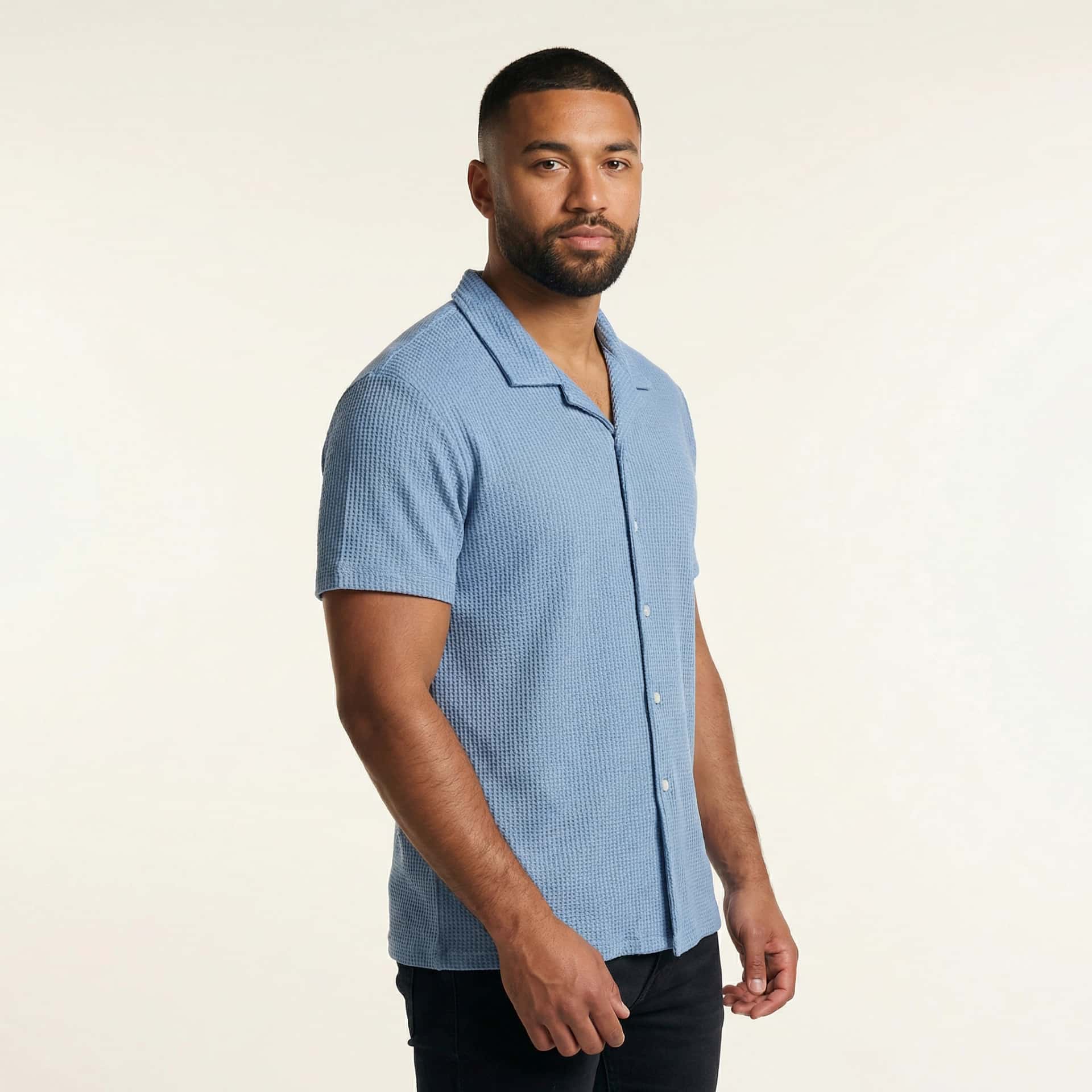Camisa Texturizada Bowling Azul C225 - miniatura 4
