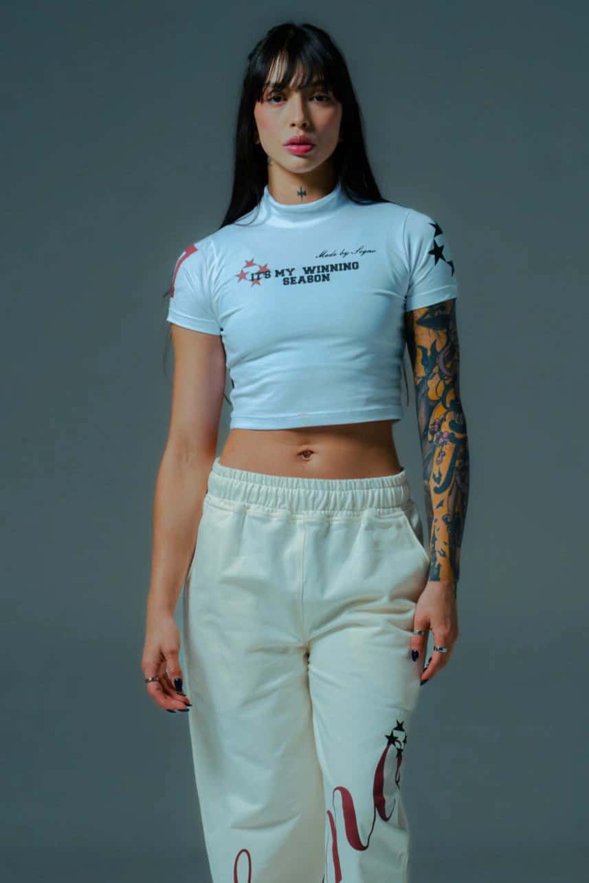 CropTop Born To Create-Blanco