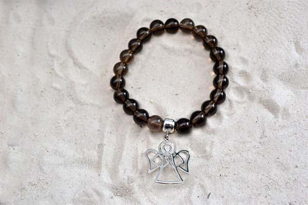 Pulsera Cuarzo Humo dije ángel