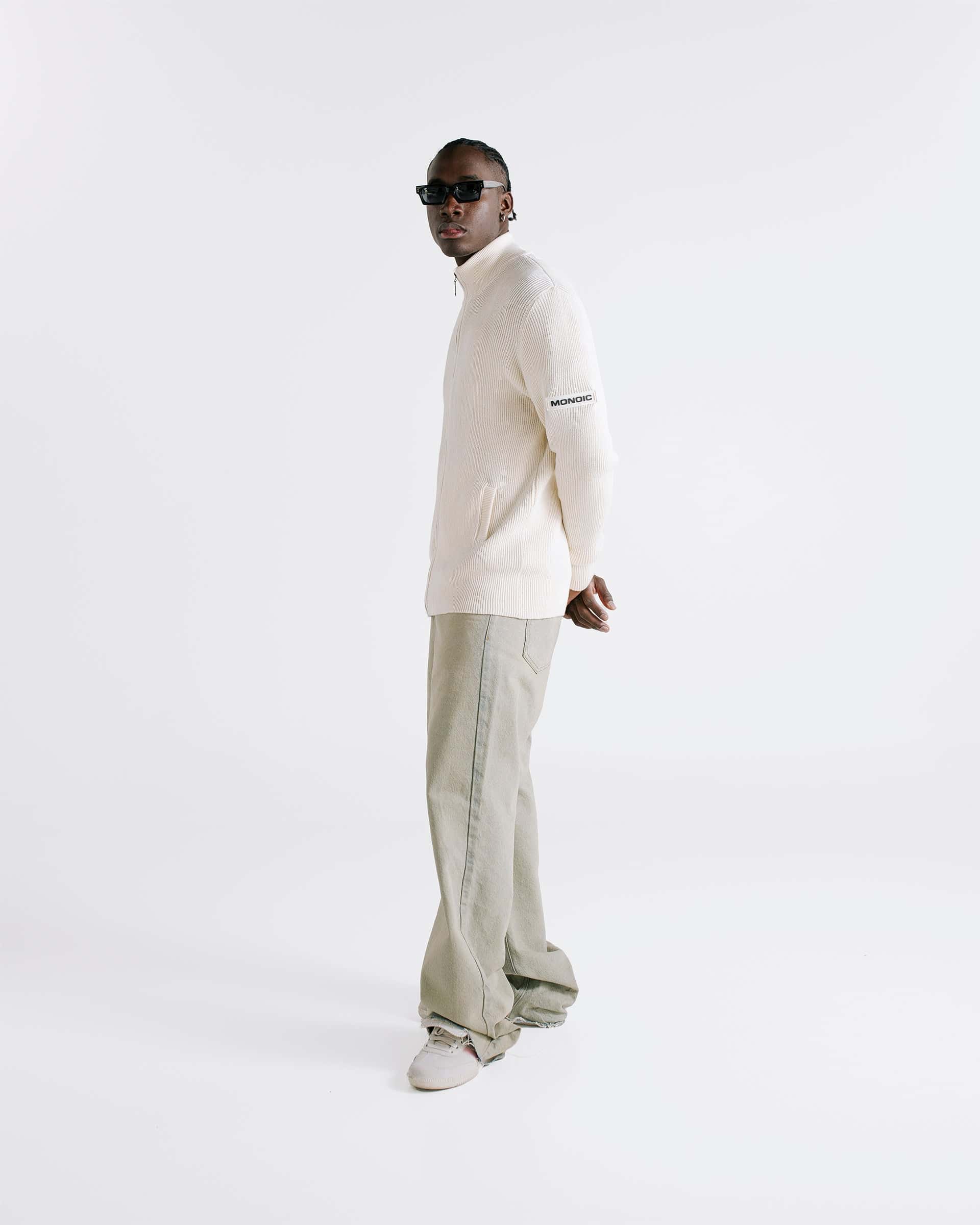 Zip Knit Sweater - Crema - miniatura 5