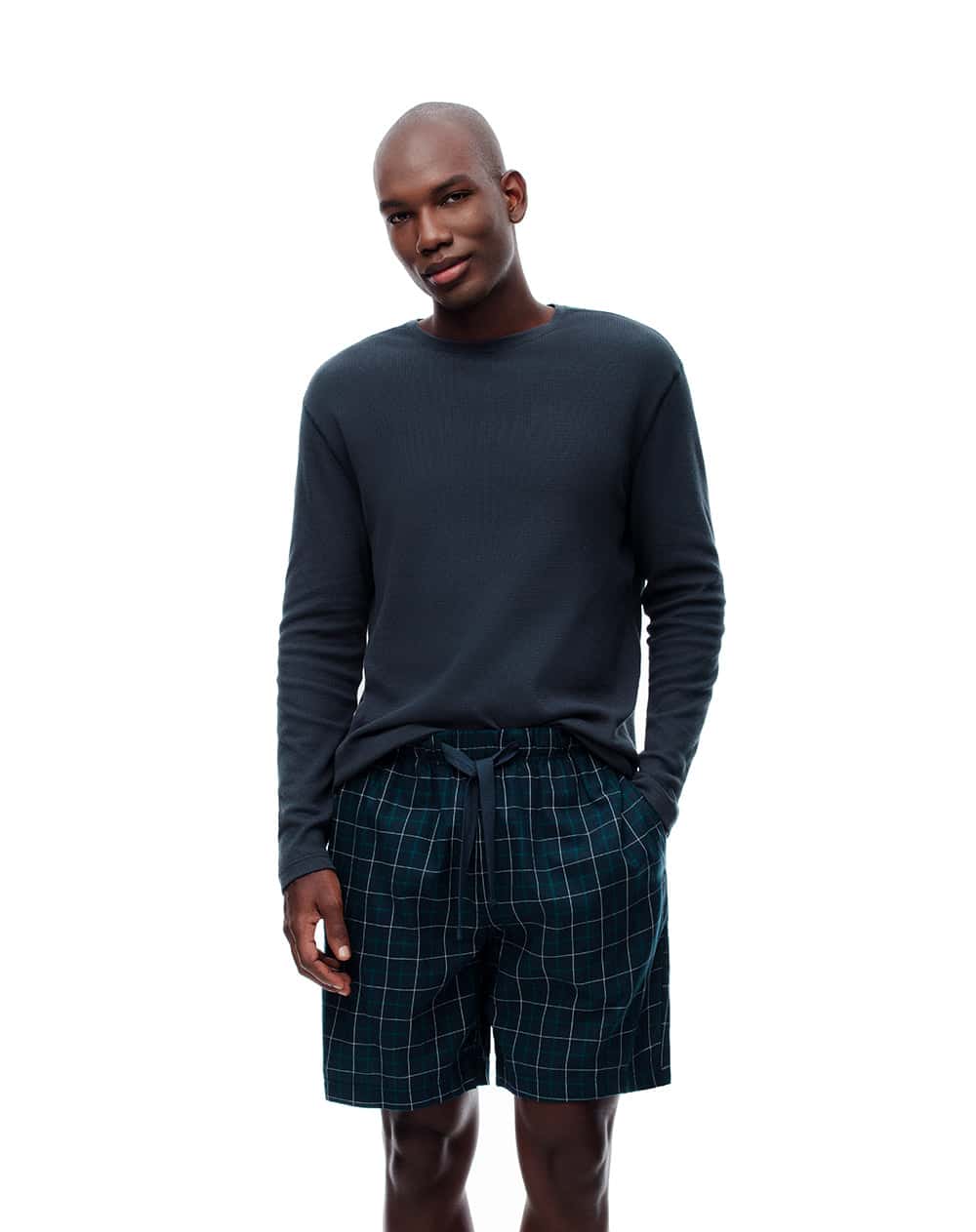 Bermuda de pijama algodón cuadros hombre