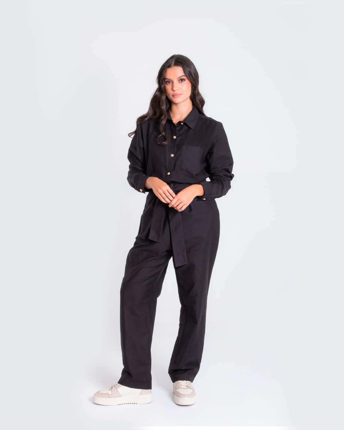 Enterizo regular negro para mujer
