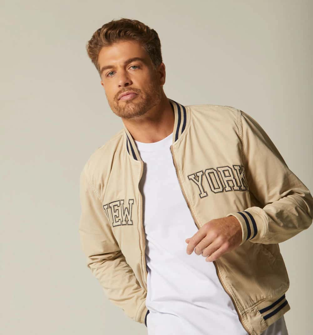 Chaqueta bomber cuello rib