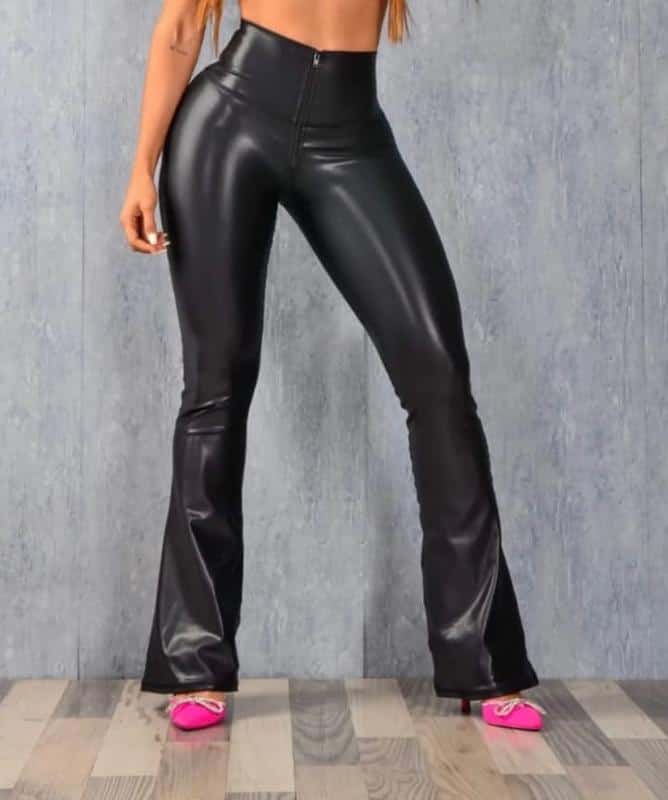 LEGGINS BOTA CAMPANA CON CIERRE NEGRO
