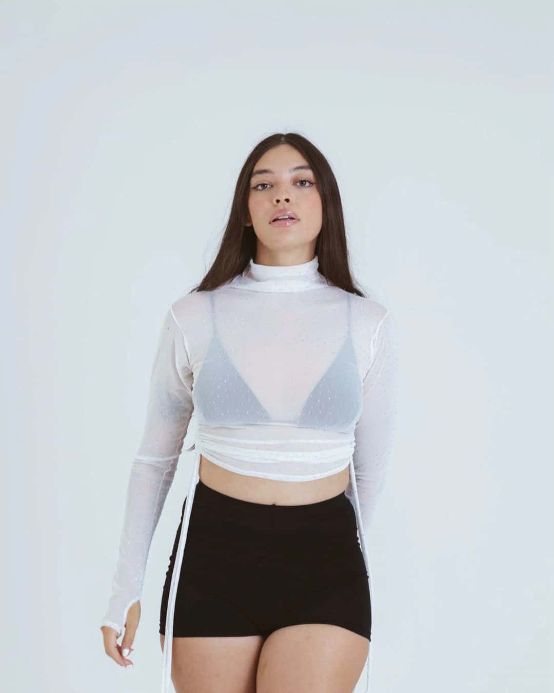 WHITE GRACE MESH TOP