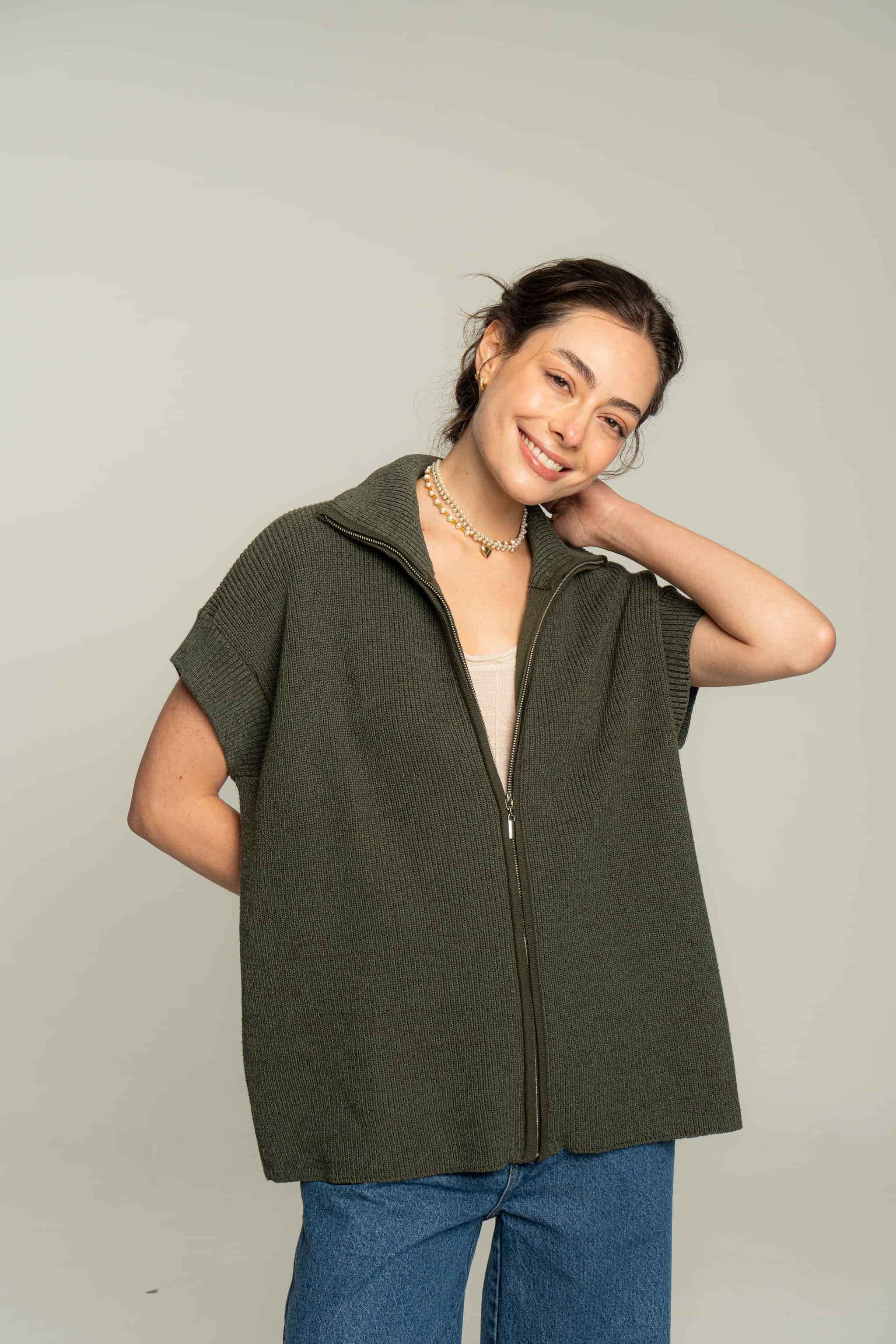 Chaleco zipper - verde