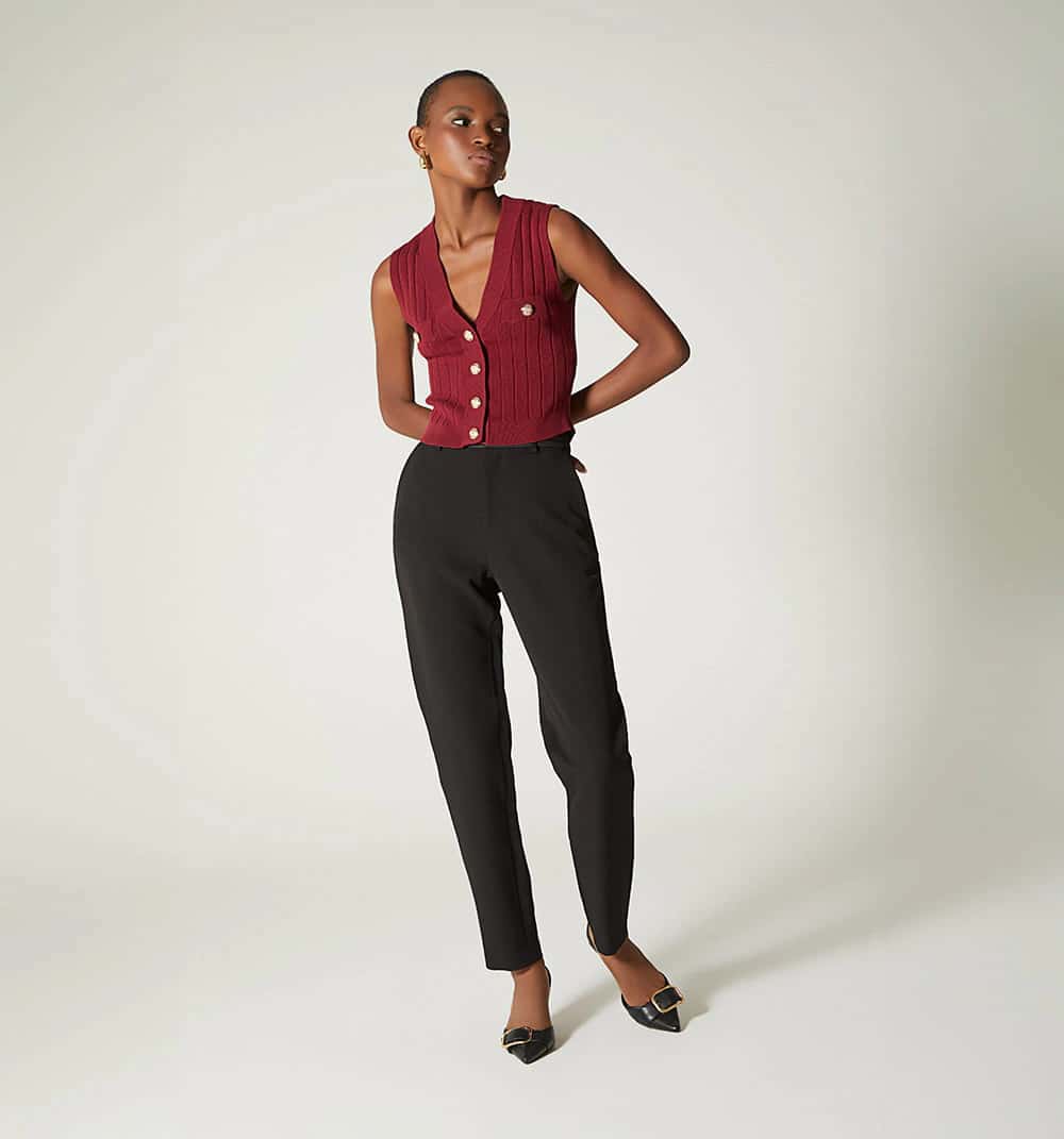 Pantalon Con Pretina En Satin