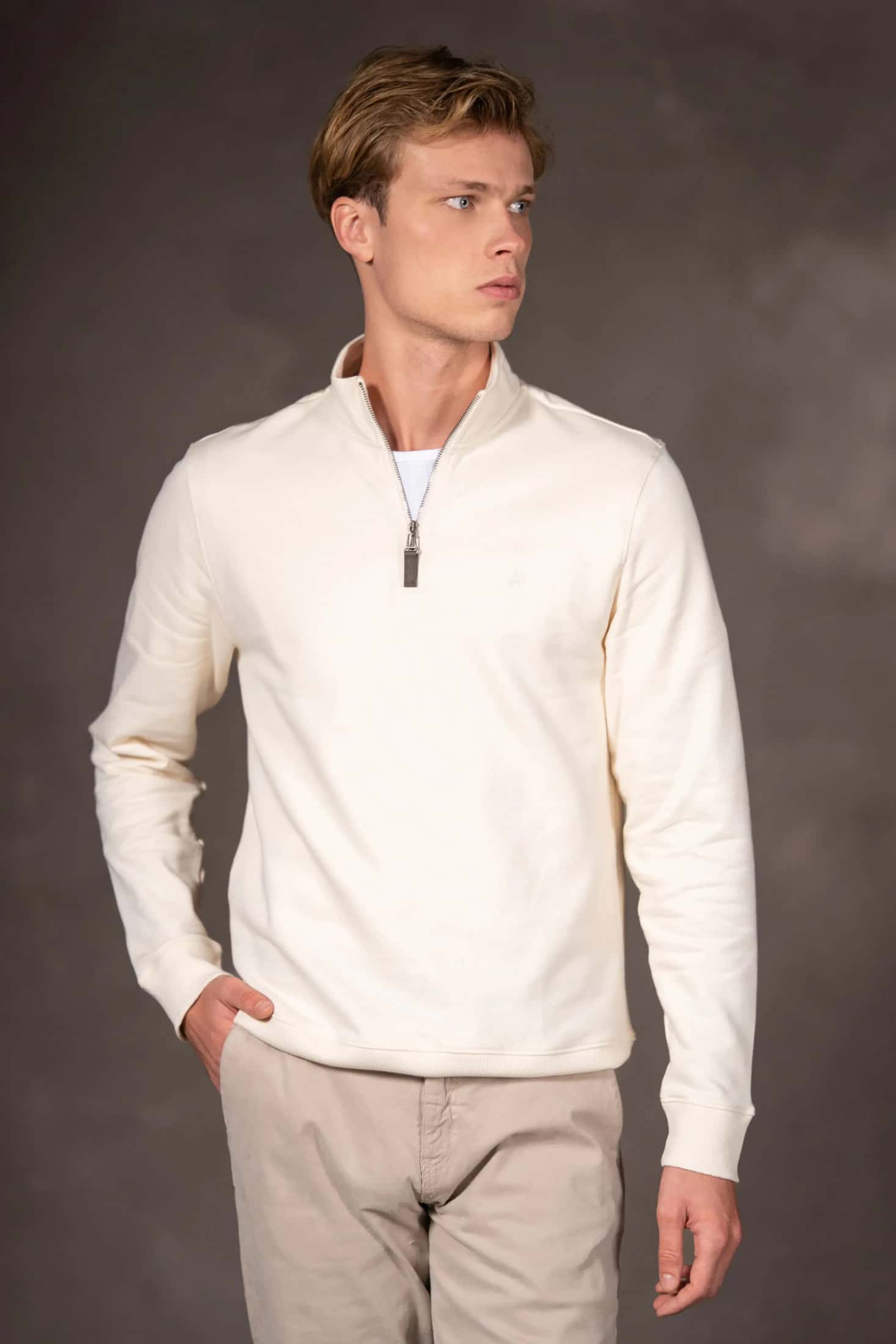Suéter Halfzip Varenna Hombre Hueso