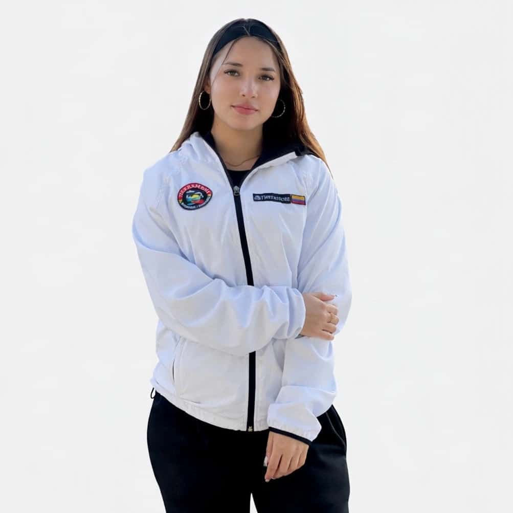 Chaqueta Impermeable Pionono Blanca Mujer