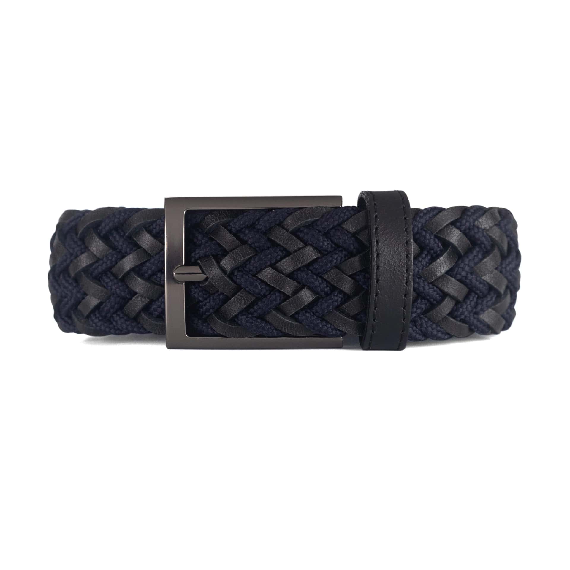 CINTURÓN LEATHER FUSION Azul/negro