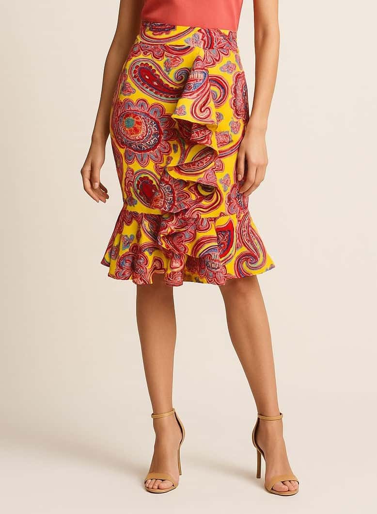 Falda Checa Flores Fucsia - miniatura 3