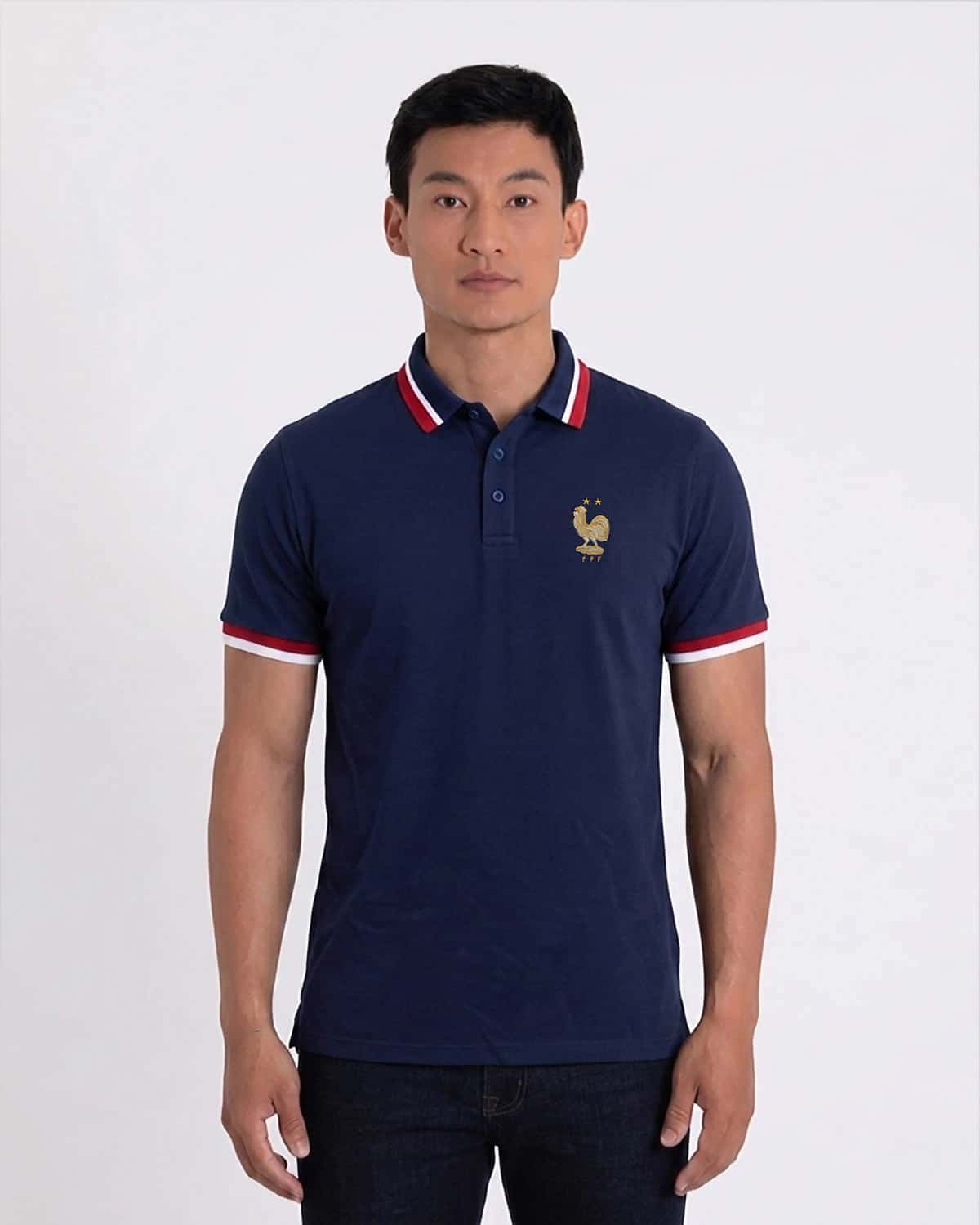 Polo azul para hombre Francia