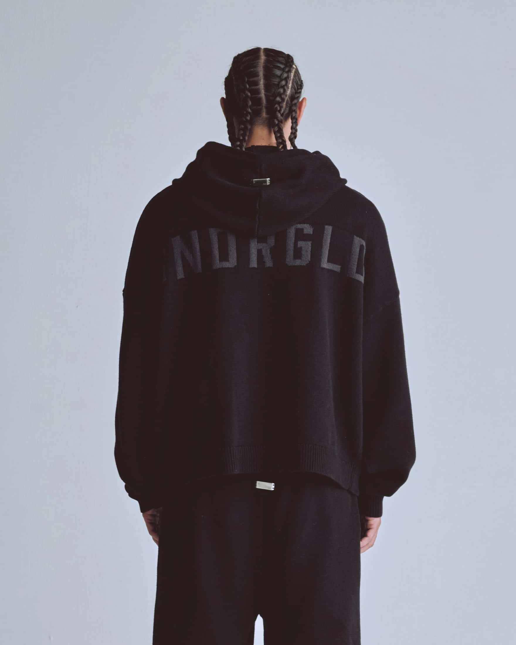 Basics UNDRGLD Knitted Hoodie Black - miniatura 7