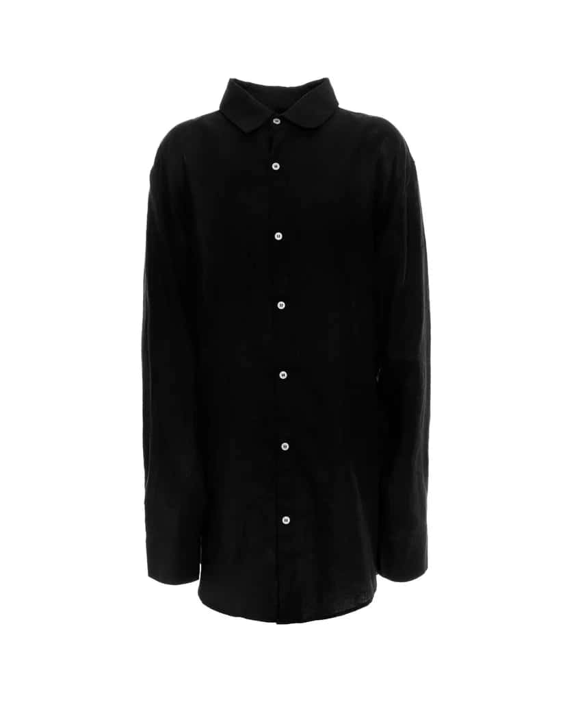 CAMISA MANGA LARGA LINO NEGRO