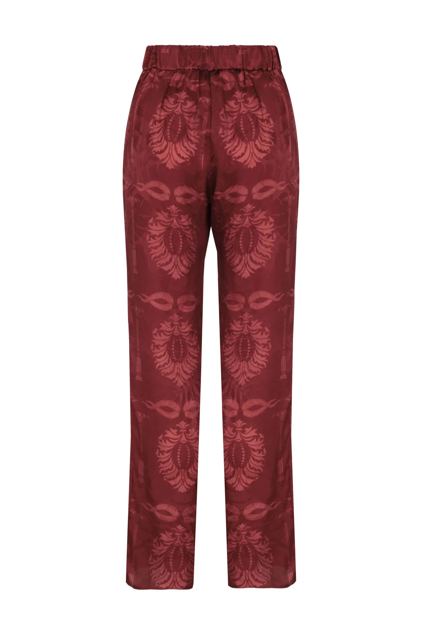 Santo Tomas Silk Jacquard Pants / Wine - miniatura 3