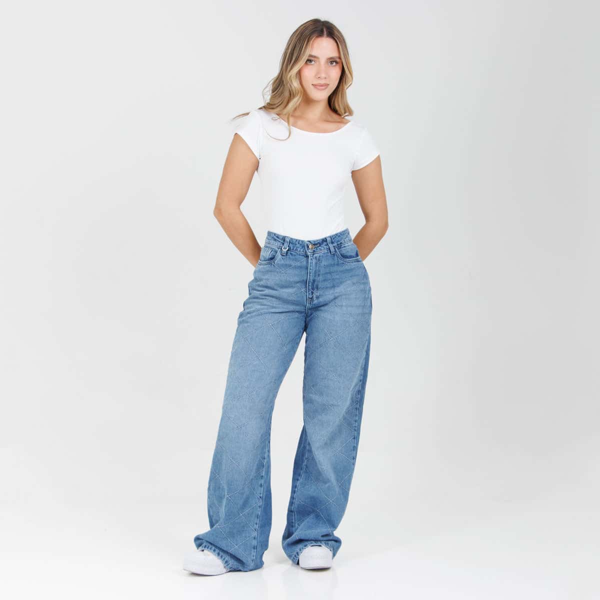 Jean Axspen Wide Leg Ax-2996 Rigido Brillos