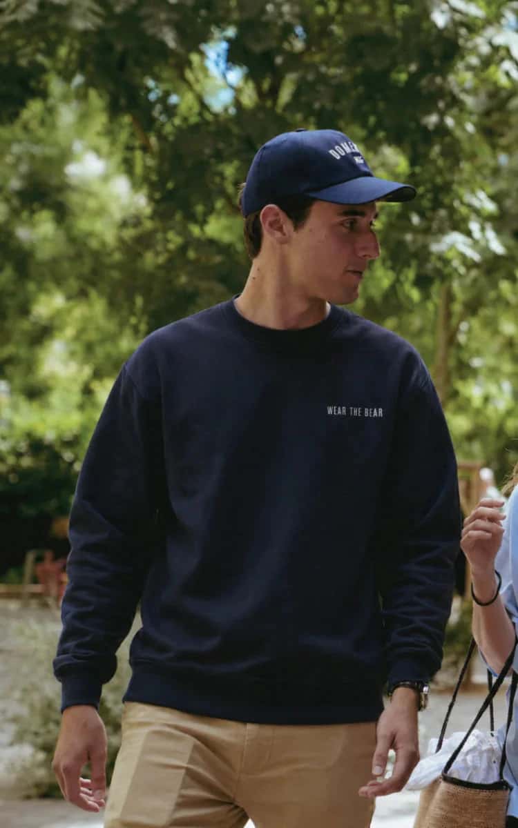 CREWNECK OSO ESTAMPADO AZUL OSCURO - UNISEX