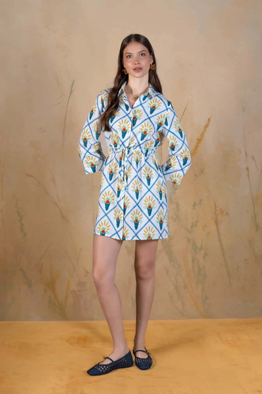 Women's Aurum linen shirt dress white
