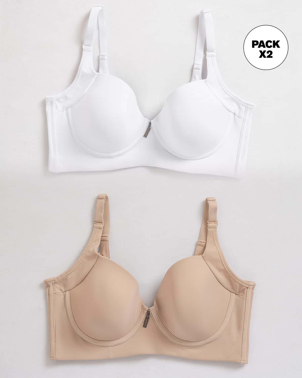 Paquete x2 brasieres de realce suave y cubrimiento alto en sisa y espalda Cover Bra