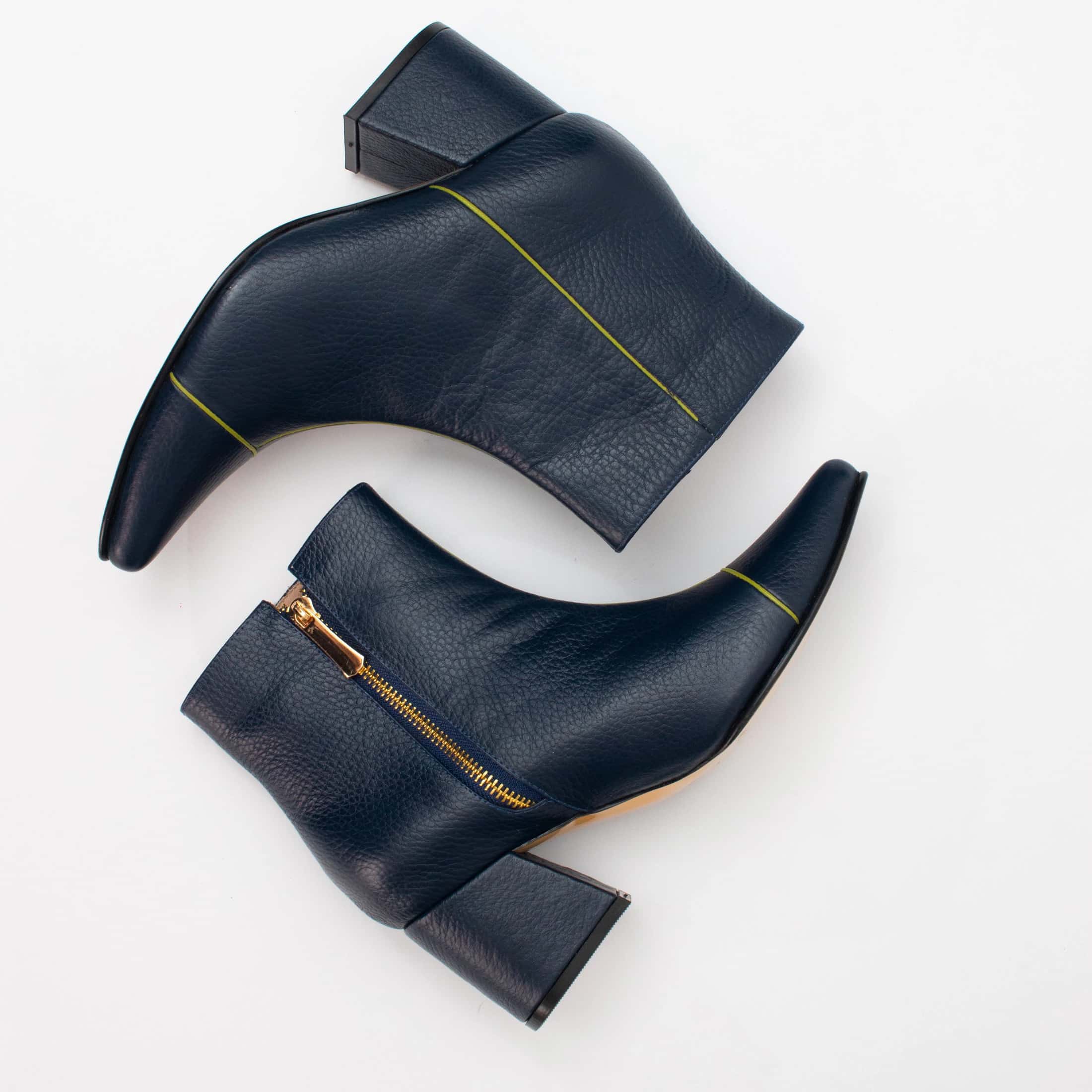ANKLE boots - Navy blue x pistachio