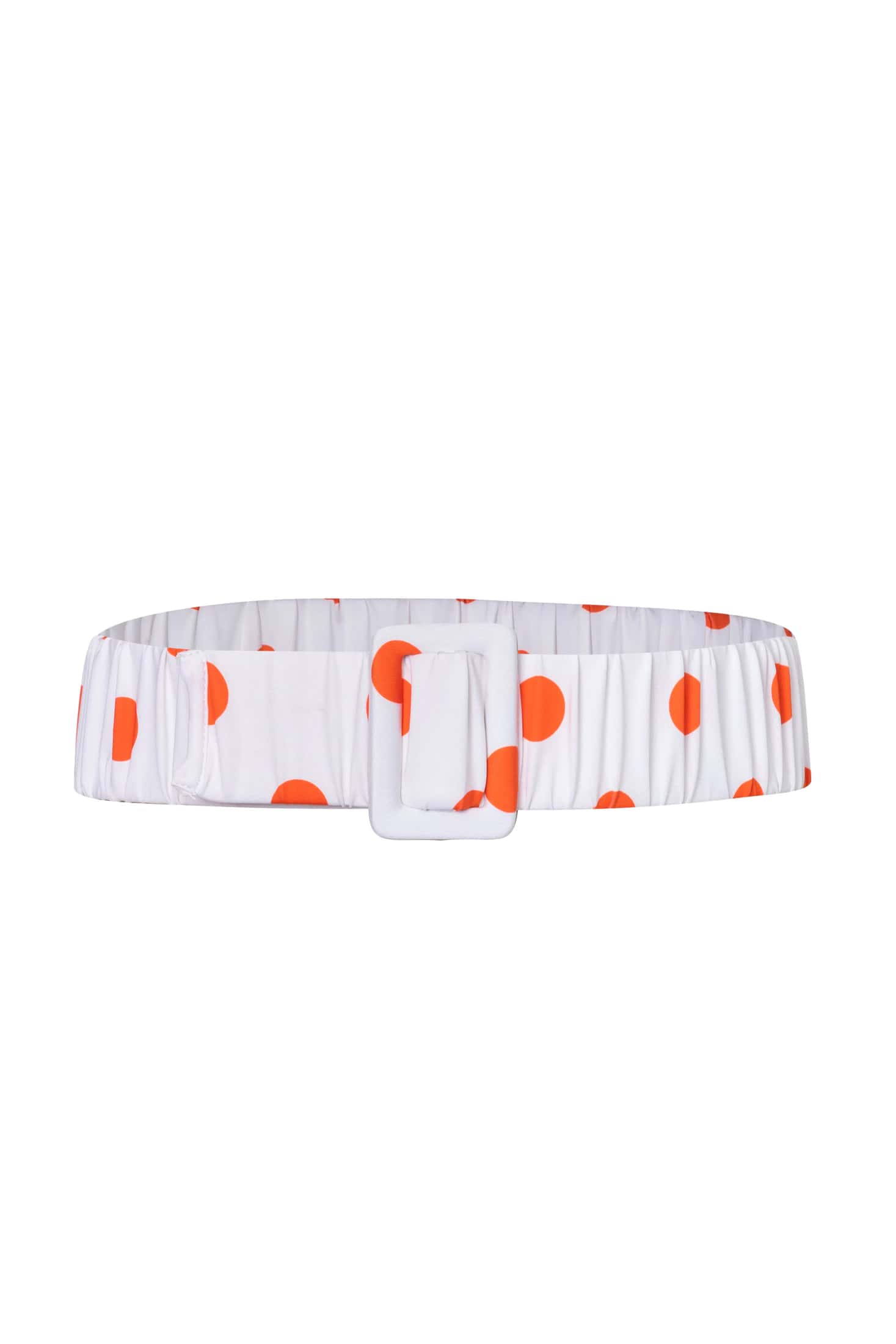 Ruched Belt Polka / Orange