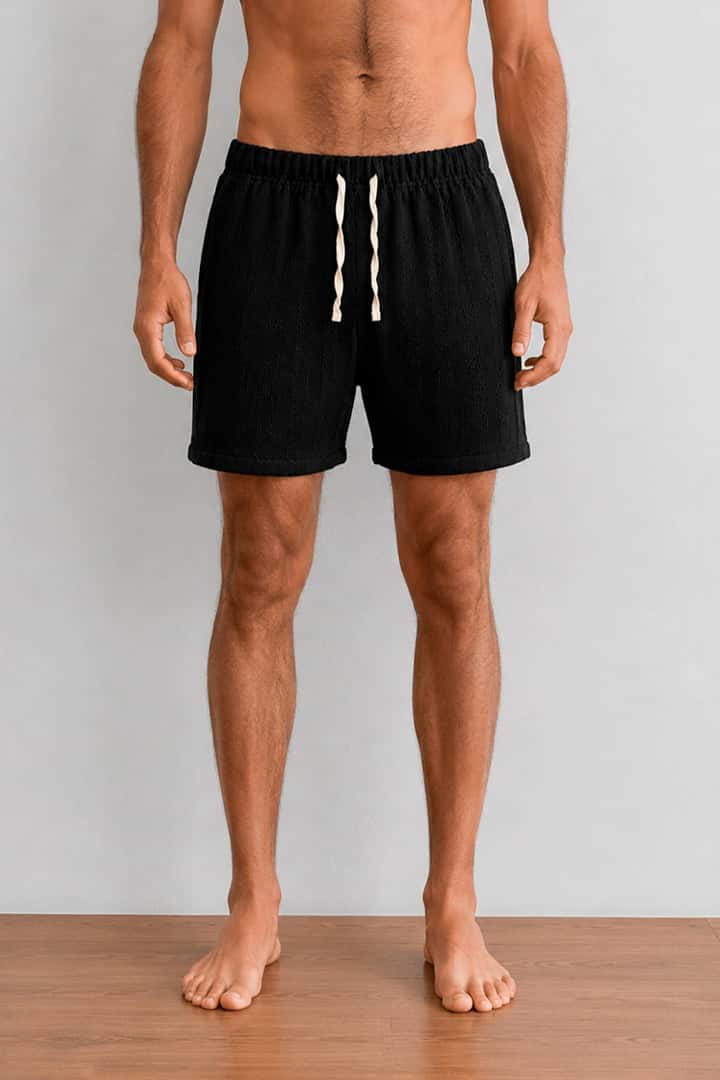 Short tejido negro