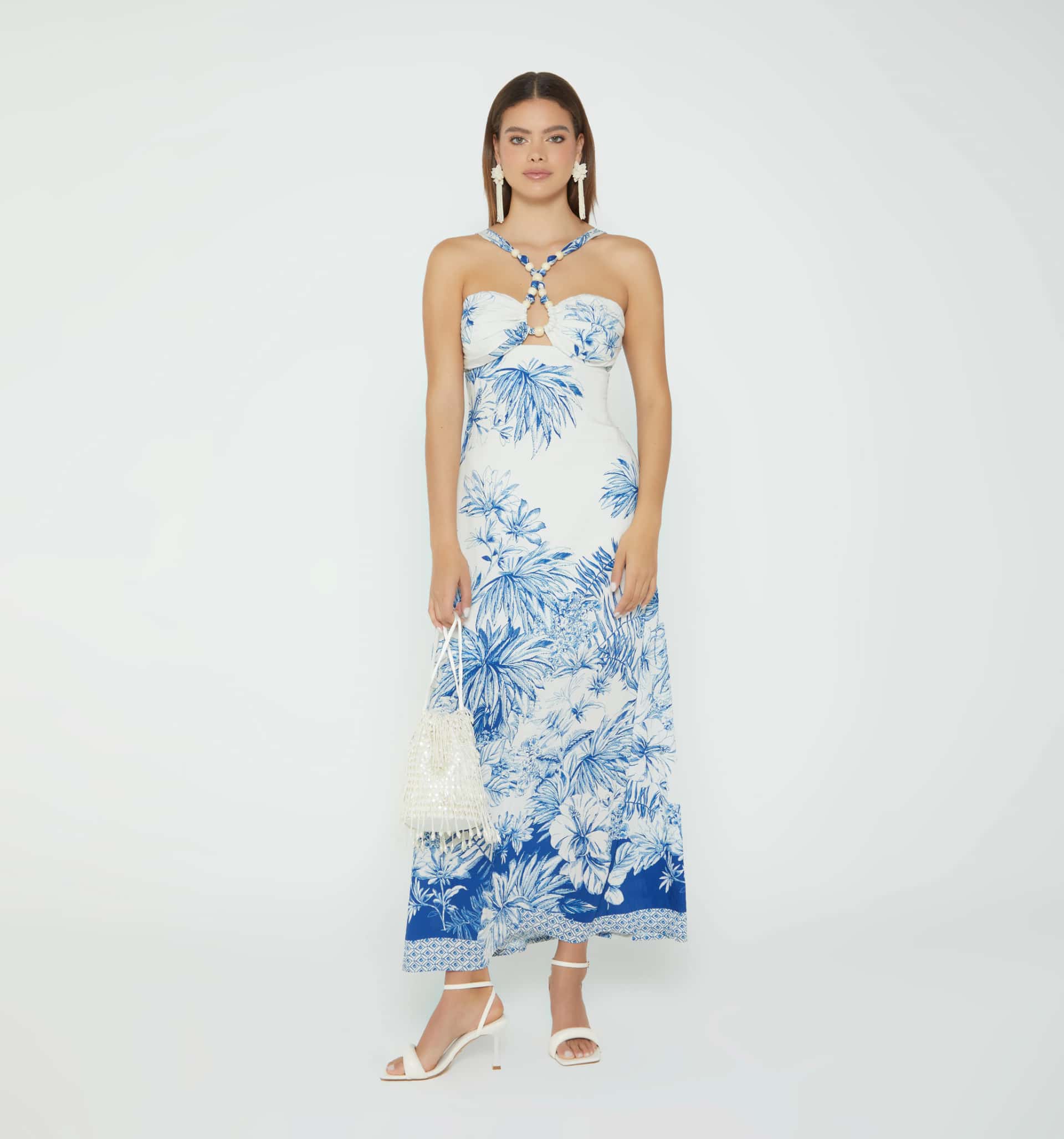 Vestido largo con amarre