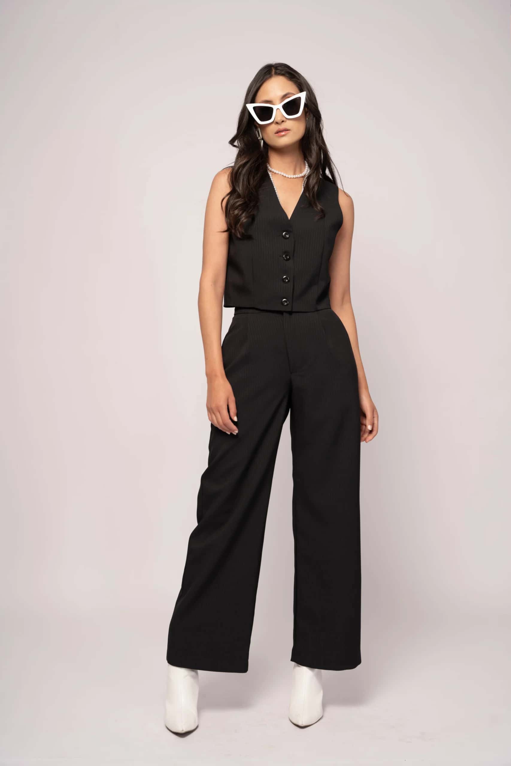 Pantalón Tailoring Raya Tiza Negro