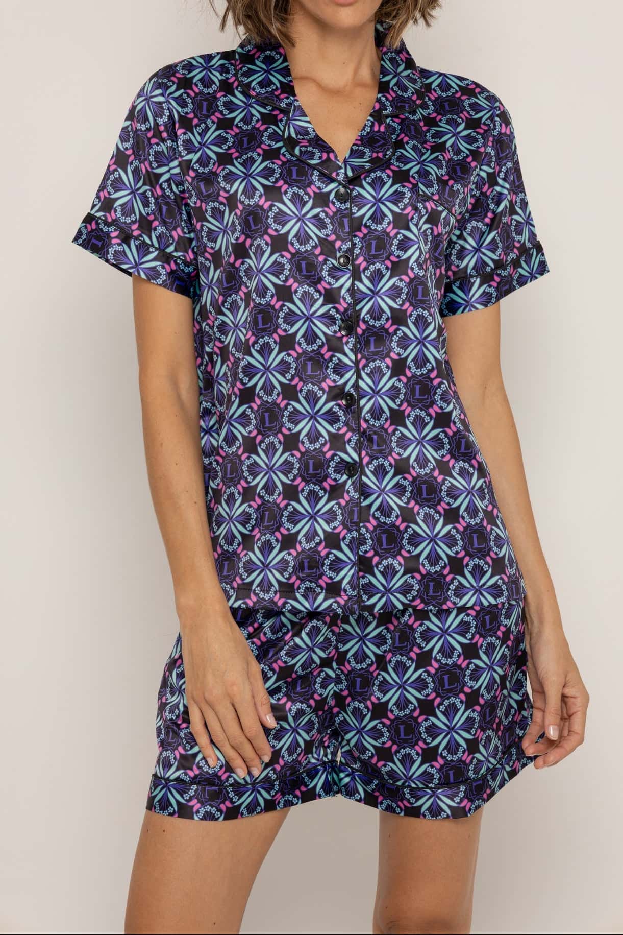 Conjunto short bohemio azul