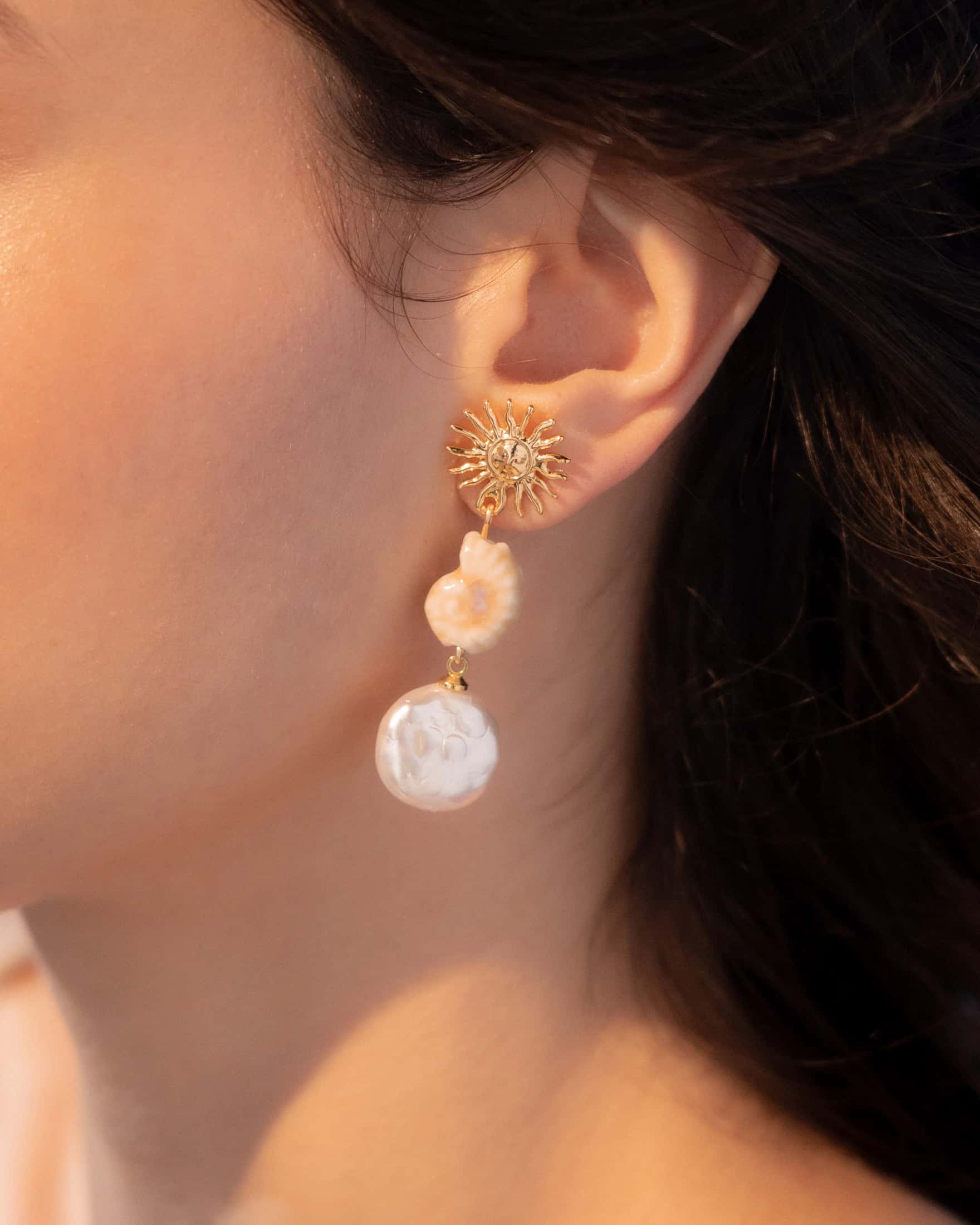 Aretes Sol Perla