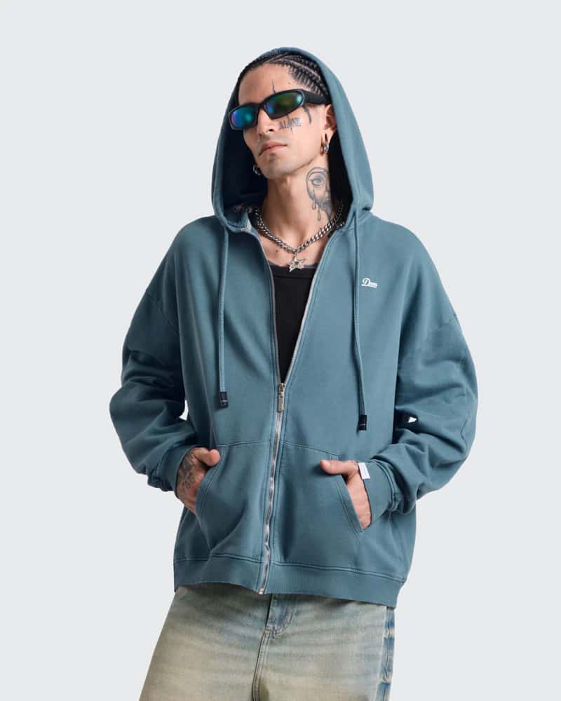Hoodie Oversize azul Cloud Zip - miniatura 2