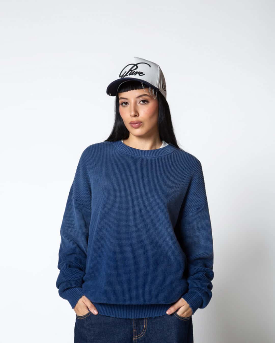 DOPAMINE BLUE KNIT CREWNECK - miniatura 2