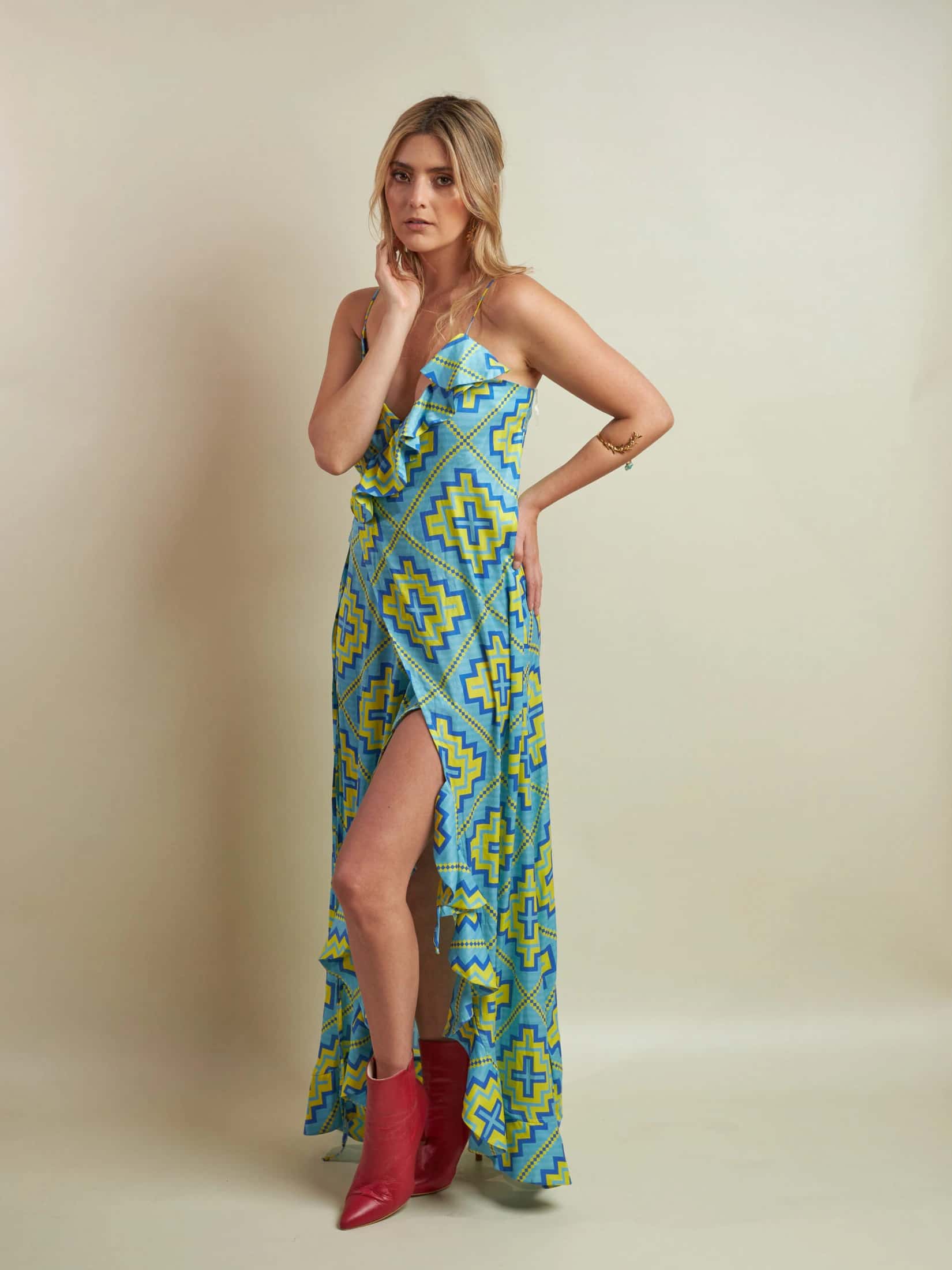 Vestido Samiko Rombos Wayu Azul - miniatura 6
