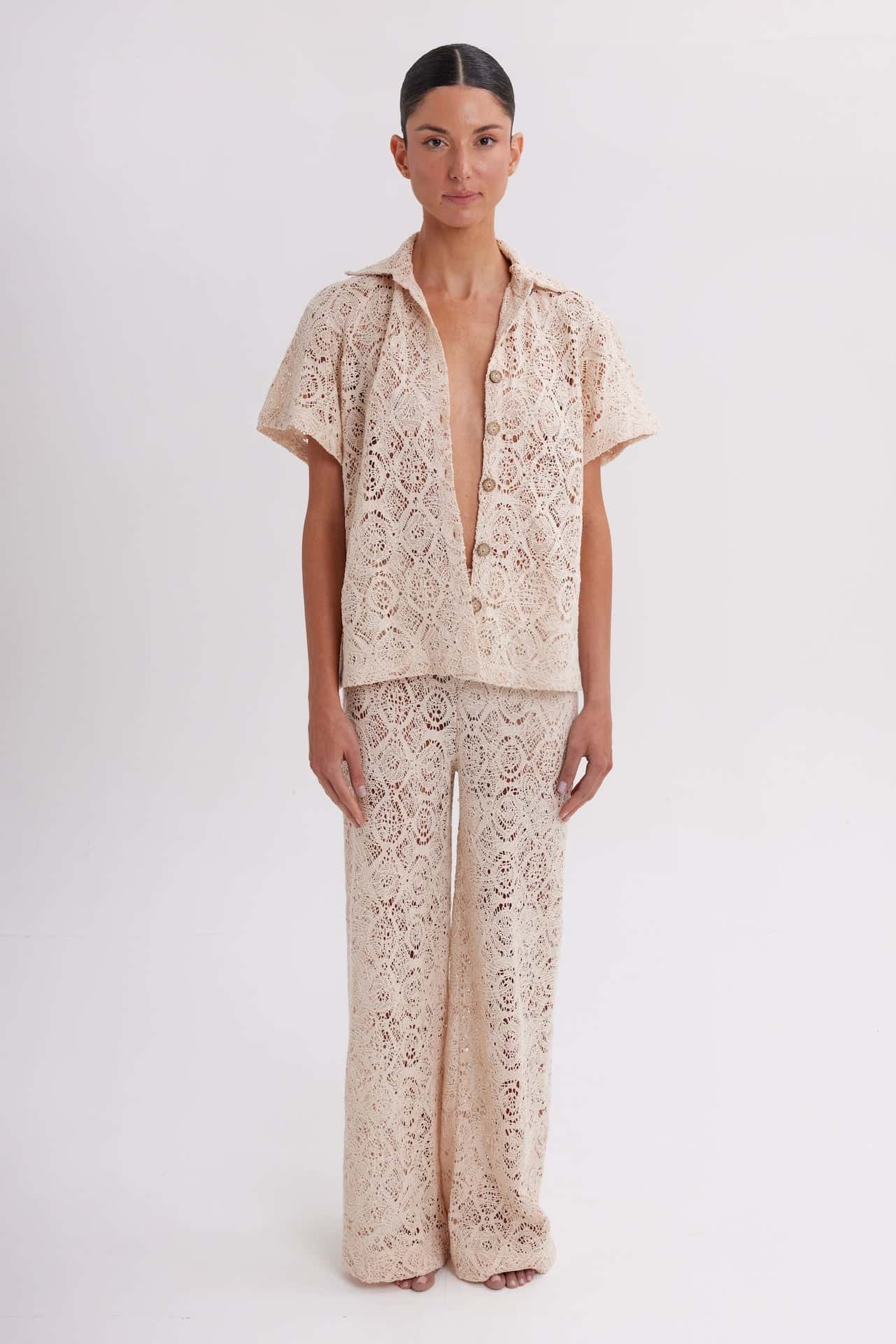 Camisa Mujer Simone & Pantalón Joelle Beige