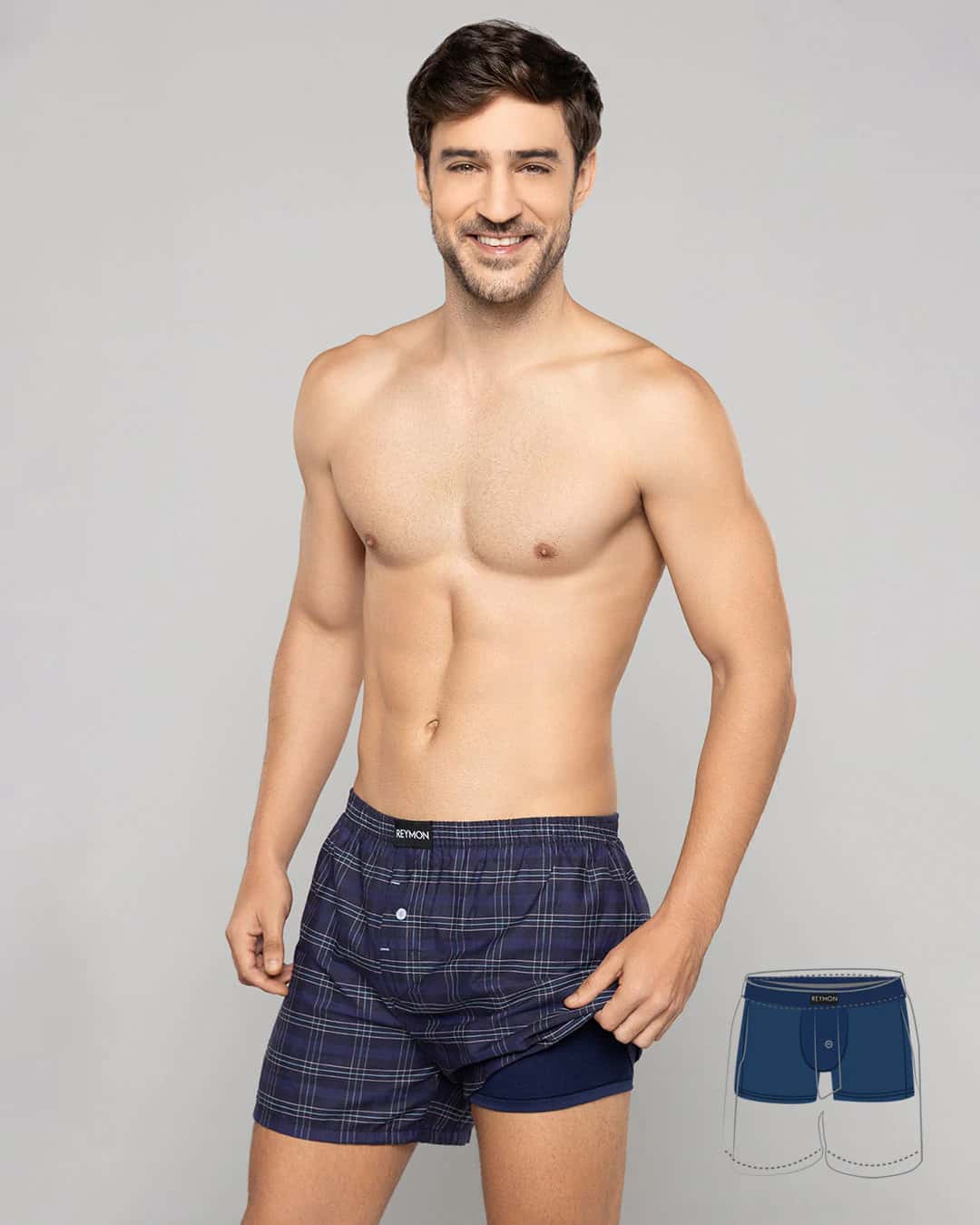 Boxer suelto con boxer interno en poliester Ref. 3052 - miniatura 20