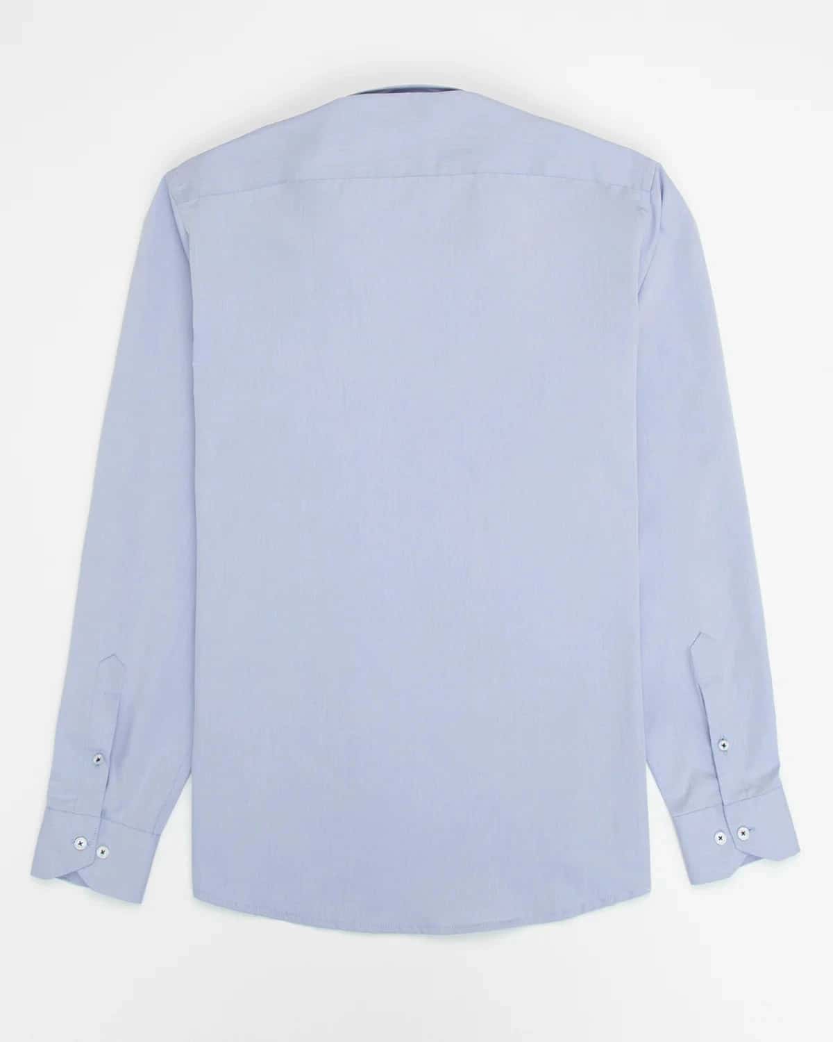Camisa Sarga Hiladillo France Algodón Azul - miniatura 4