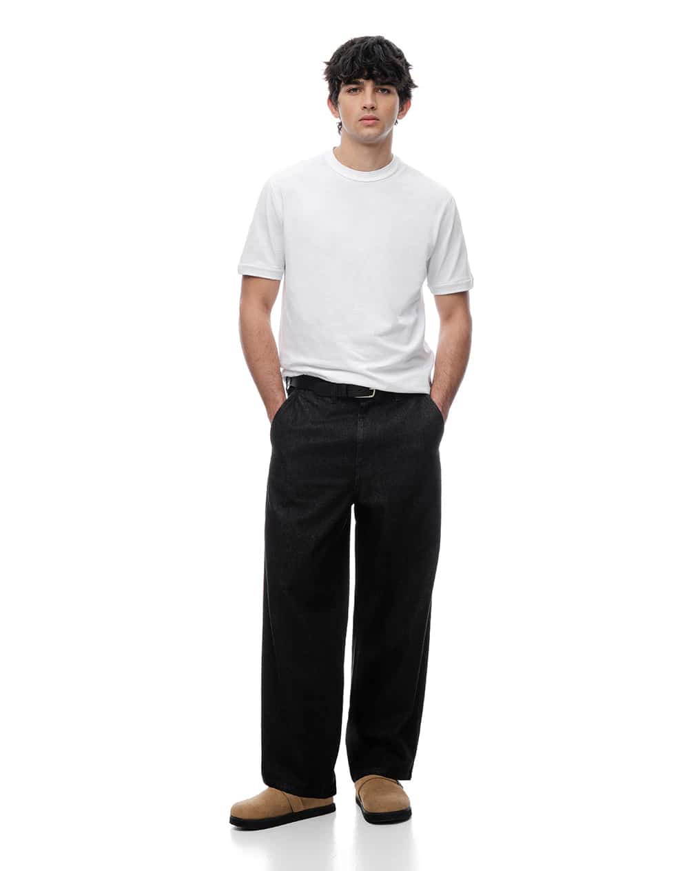 Camiseta regular algodón blanca hombre
