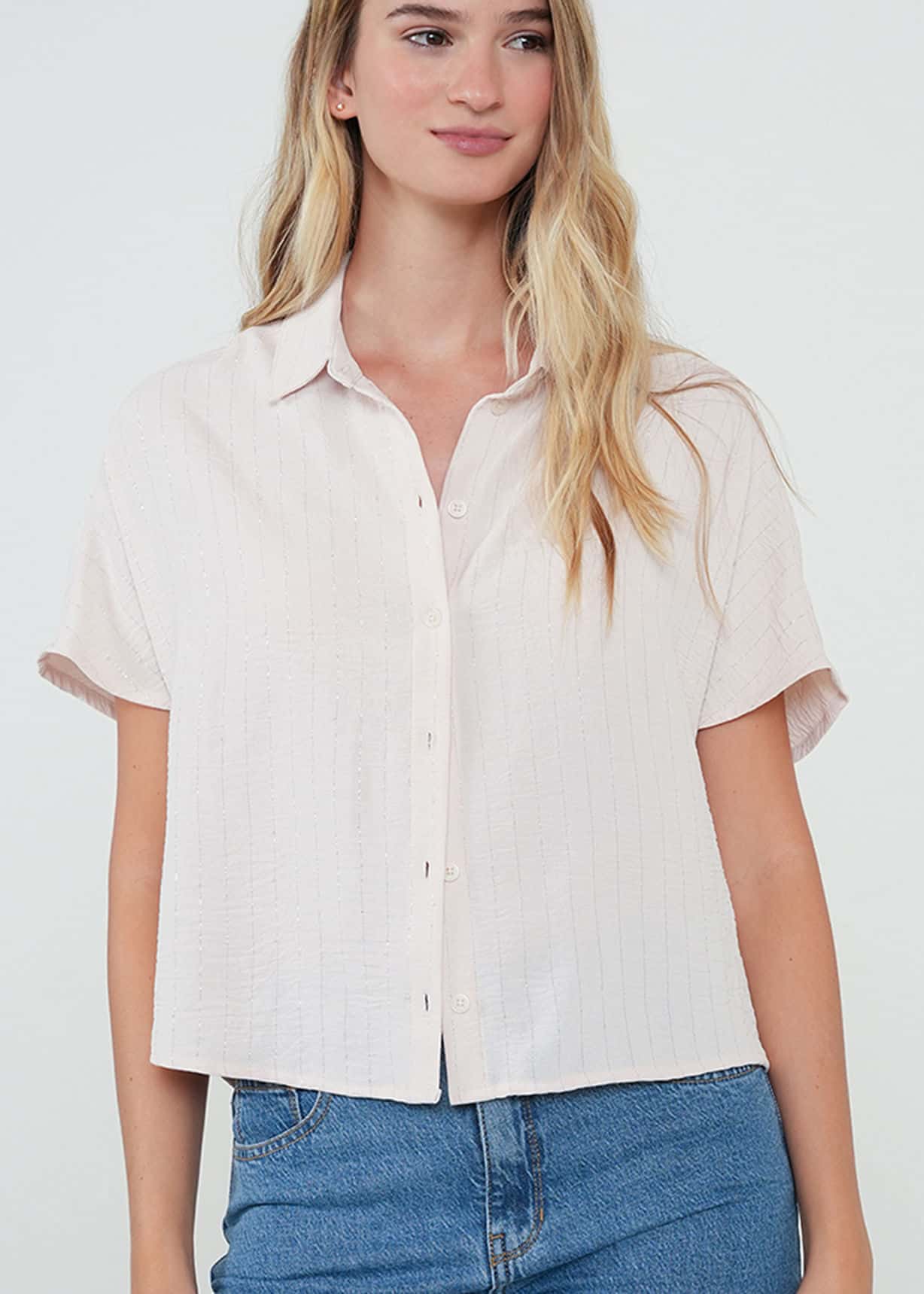 Camisa corta con brillo