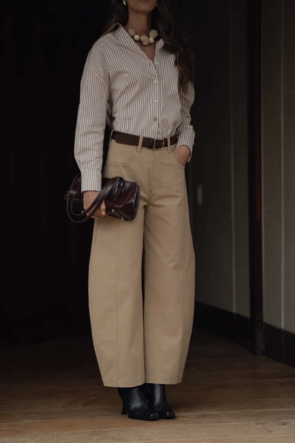 Pantalón Barrel de algodón | Khaki