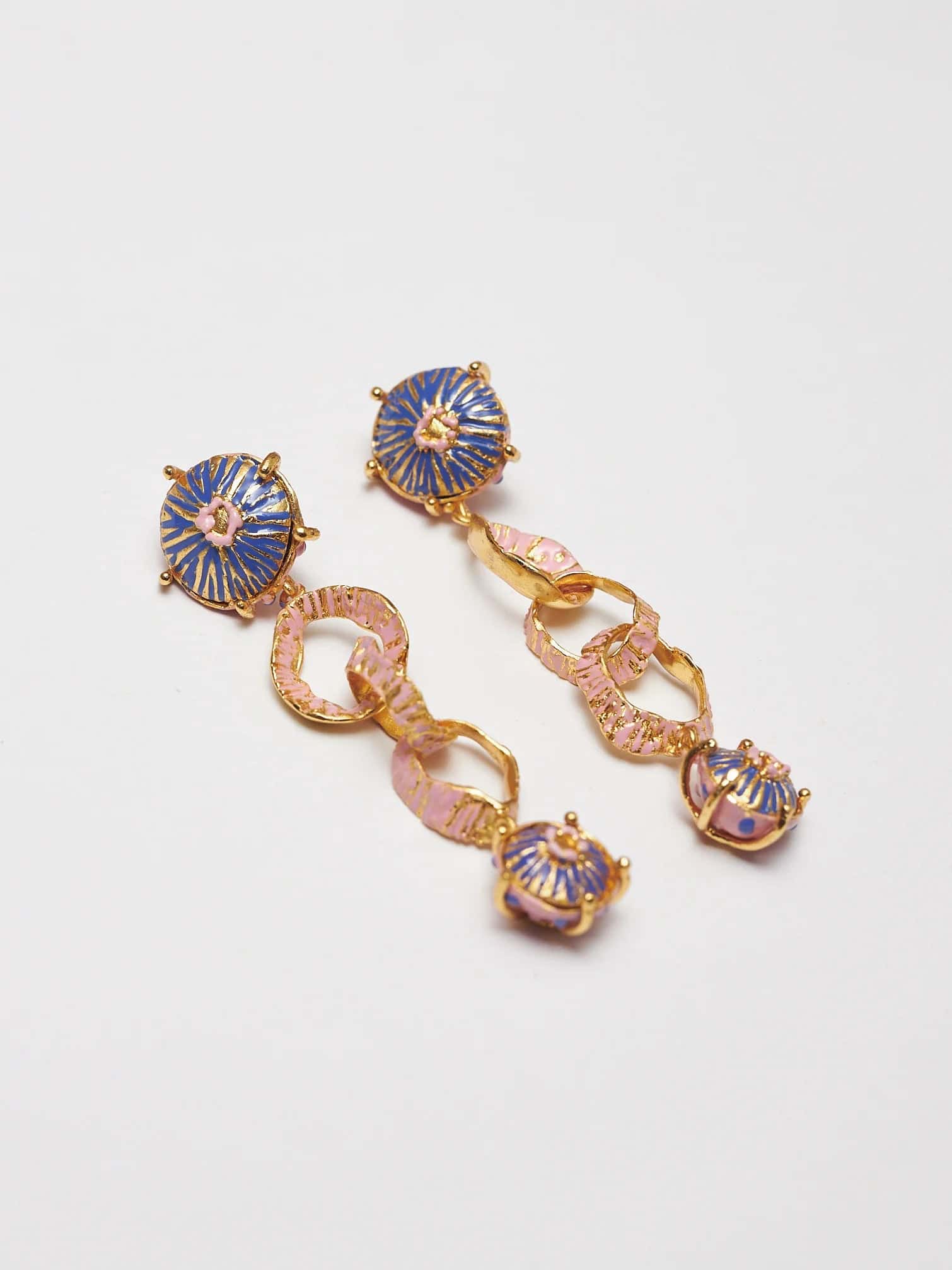 LONG EARRINGS BLUE-PINK HATS