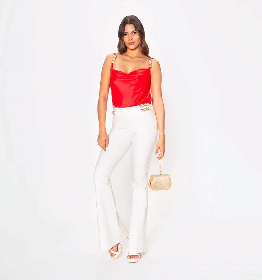 Body de tiras con escote pelicano