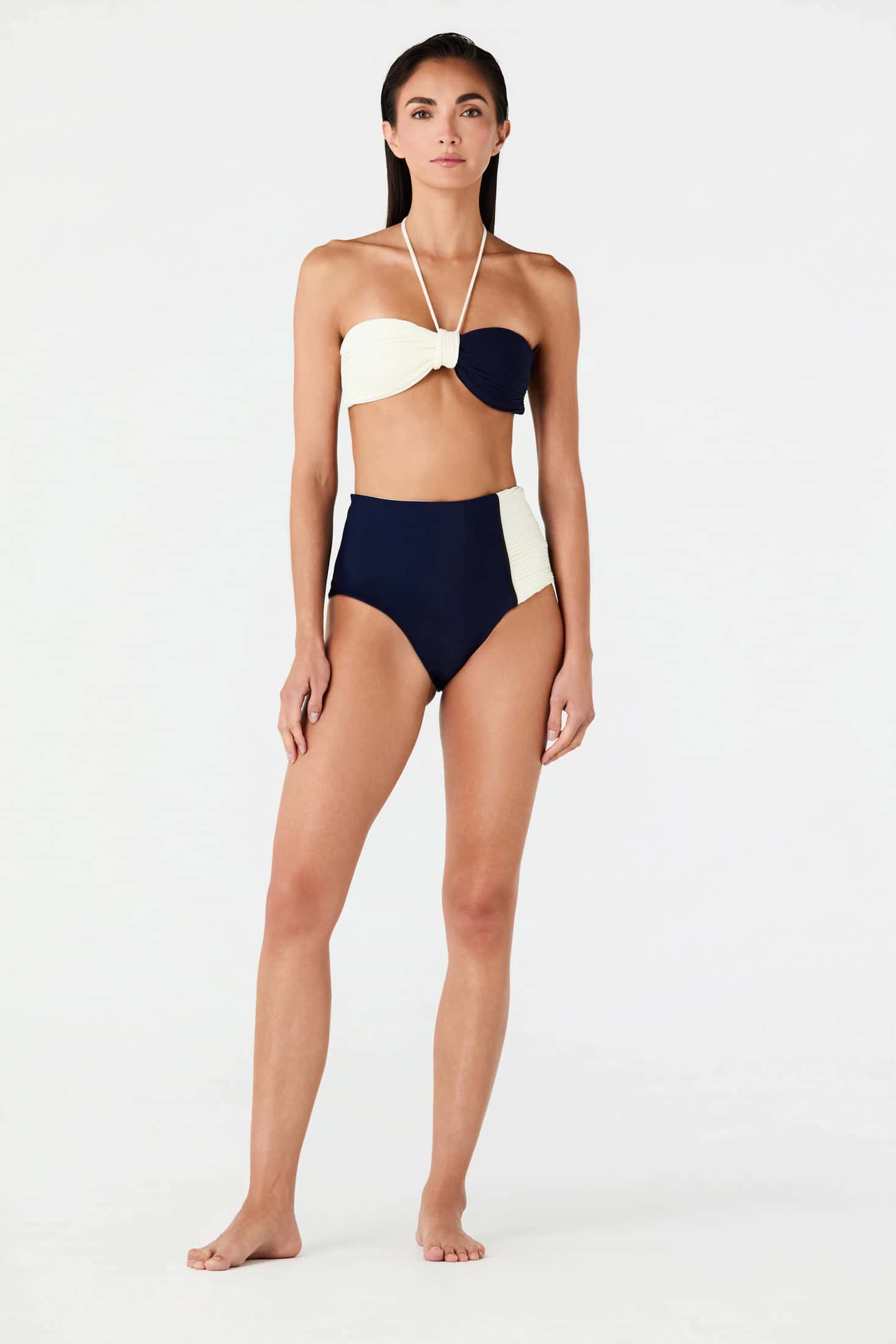 Emma Top / Navy - Ivory