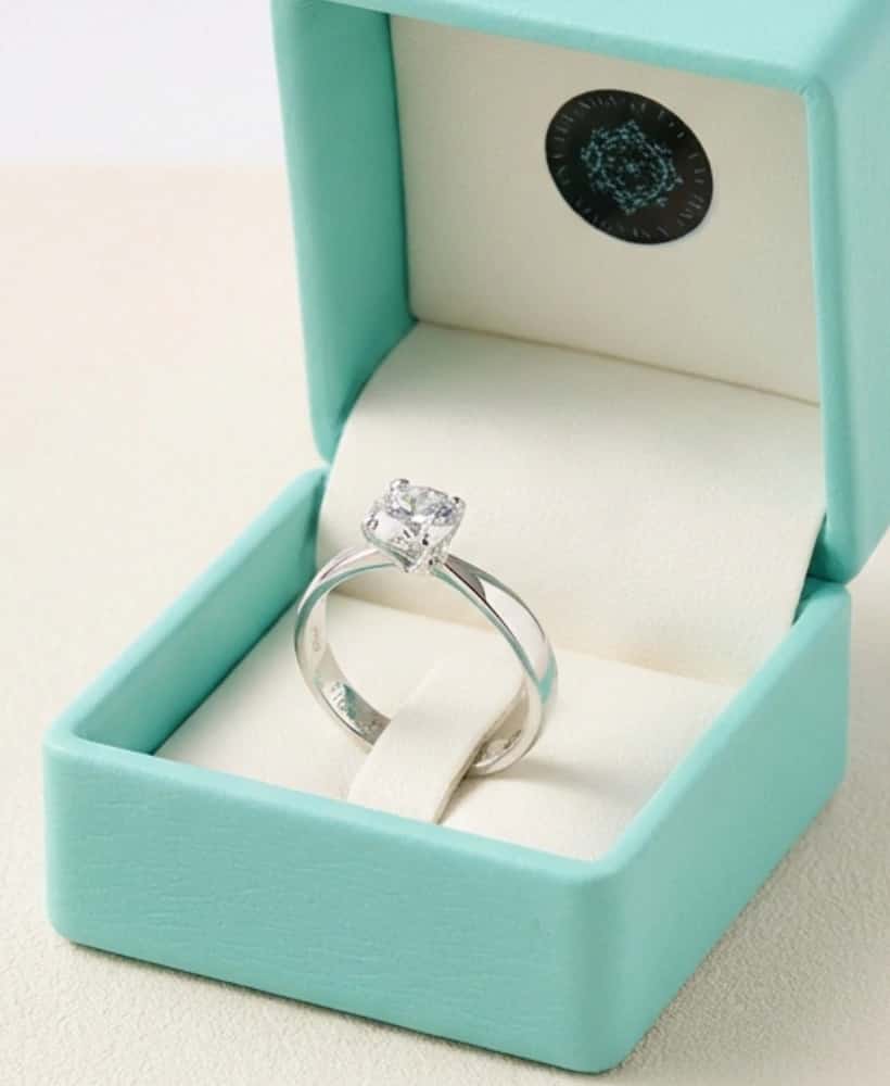 Anillo Solitario Plata Rodinada hecho a mano