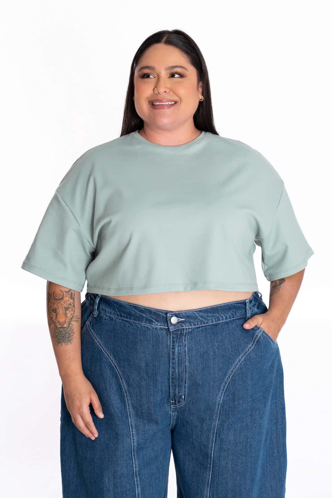Crop Top Oversize Verde