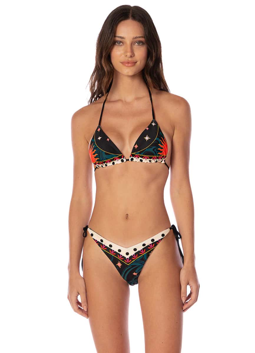 Maaji Flamingo Night Balmy Sliding Triangle Bikini Top