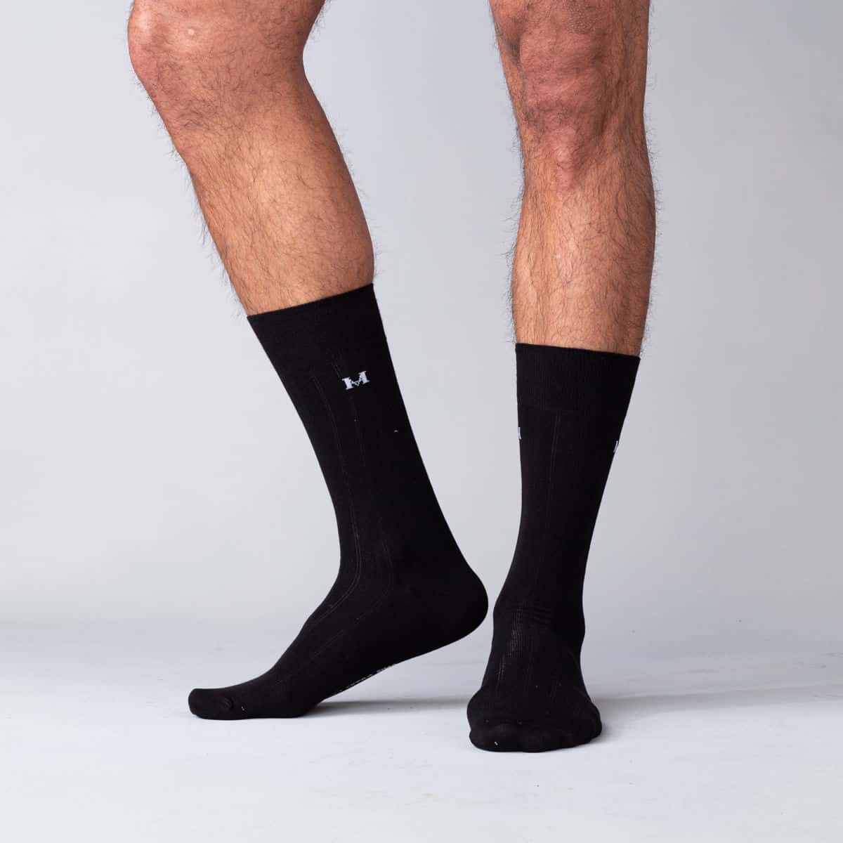 Medias acanaladas negro mh socks