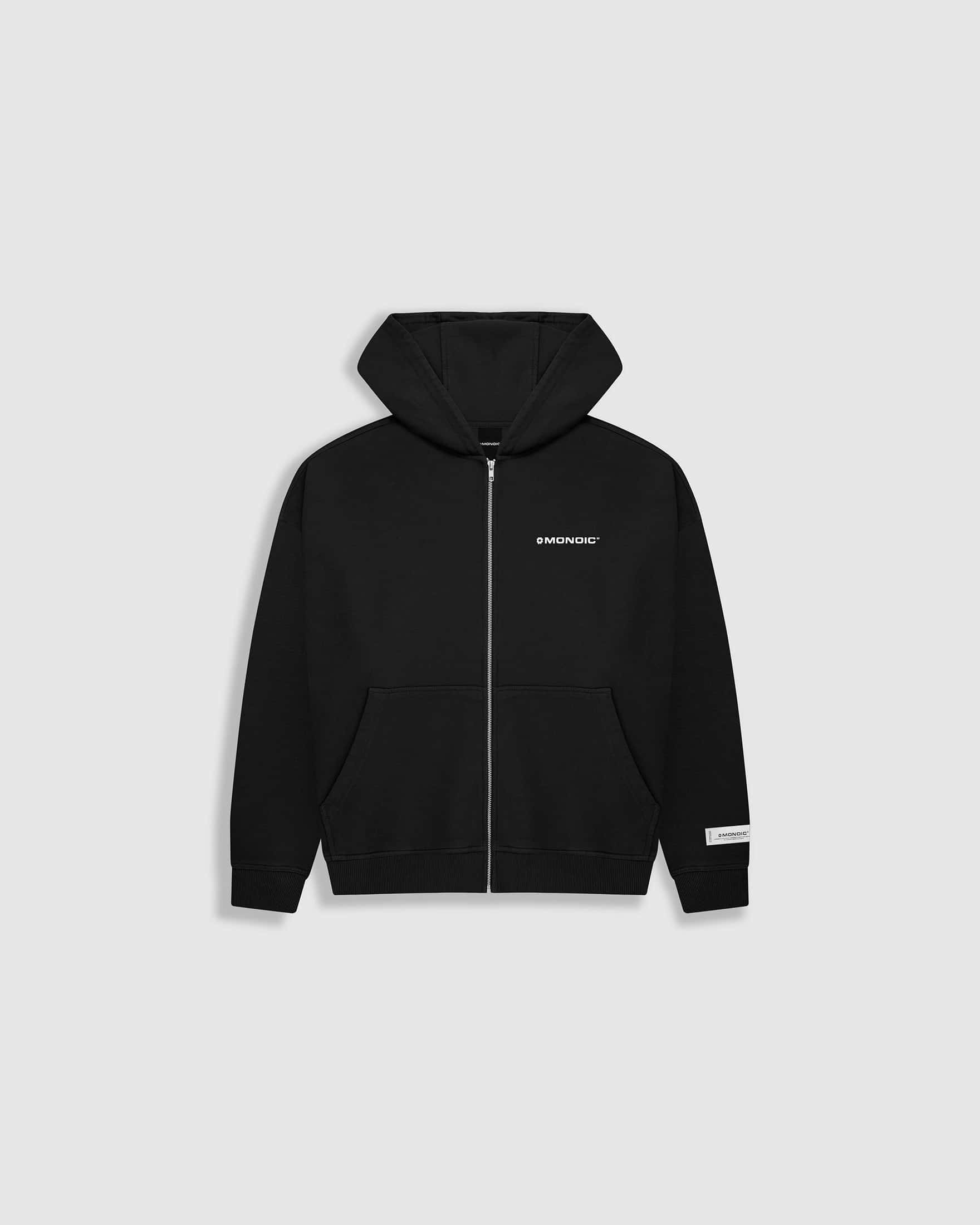 Zip Hoodie Oversized Básico V3 - Negro Oscuro