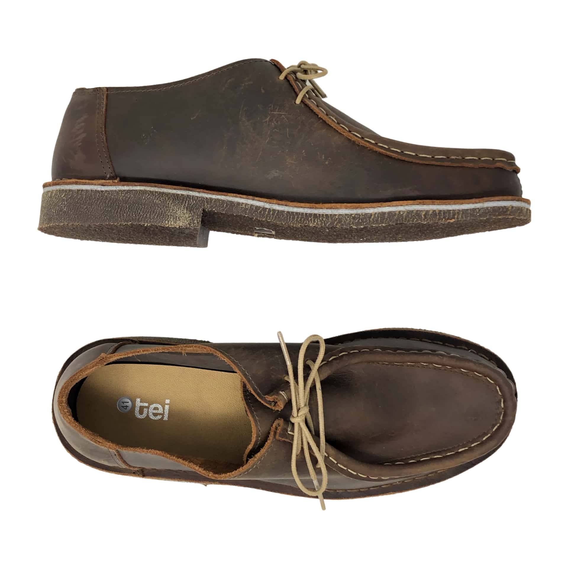 Zapatos Moc Toe Cuero Graso Café - Café - miniatura 3