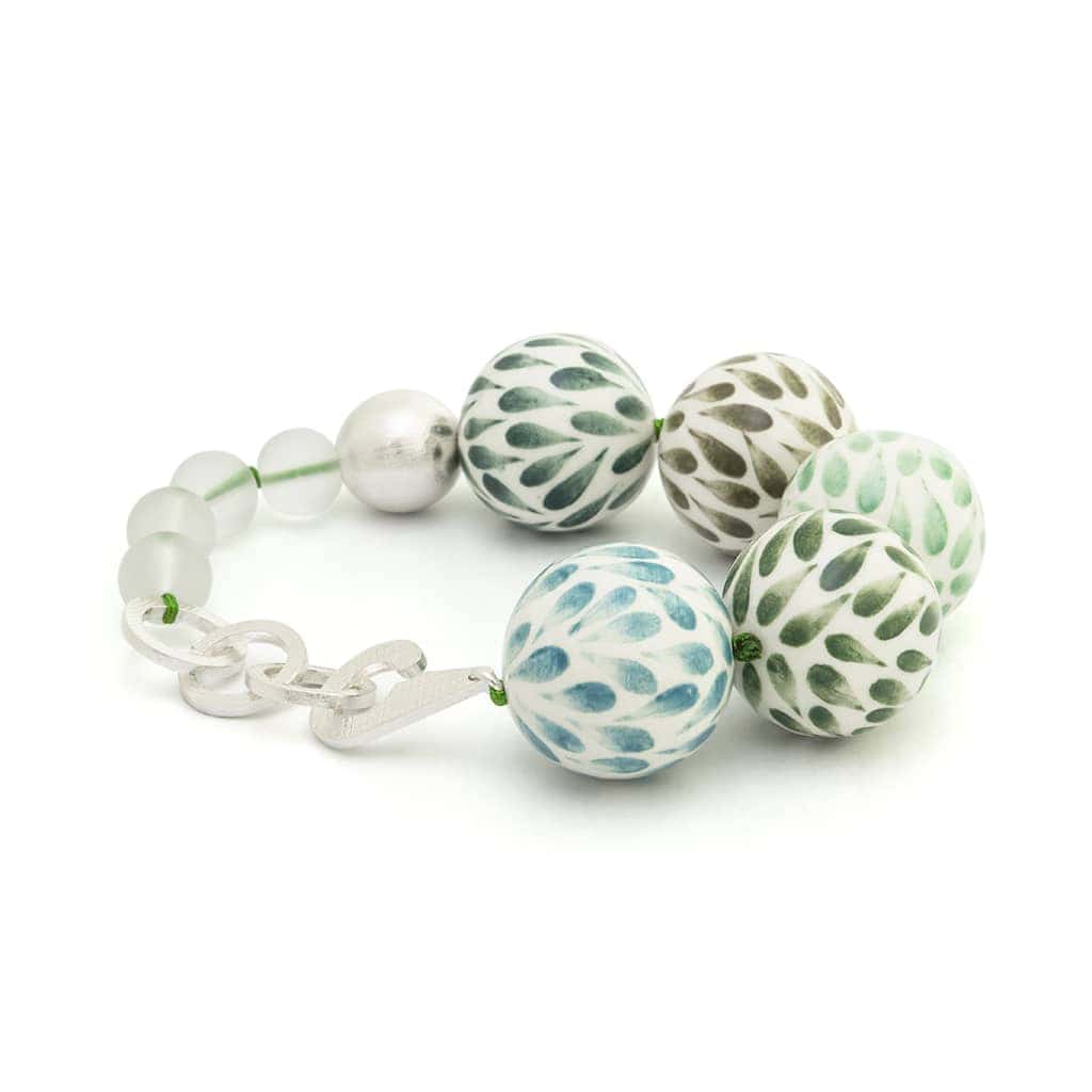 PULSERA 5 ESFERAS EN PETALOS